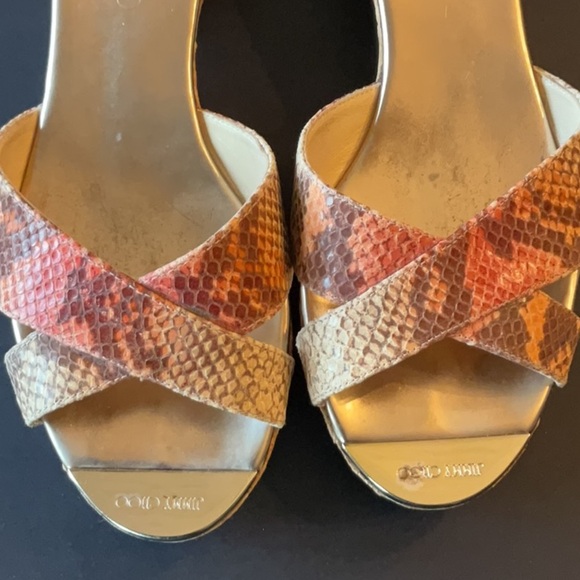 Jimmy Choo Geranium Snake Print leather Panna size 39 - Picture 9 of 14